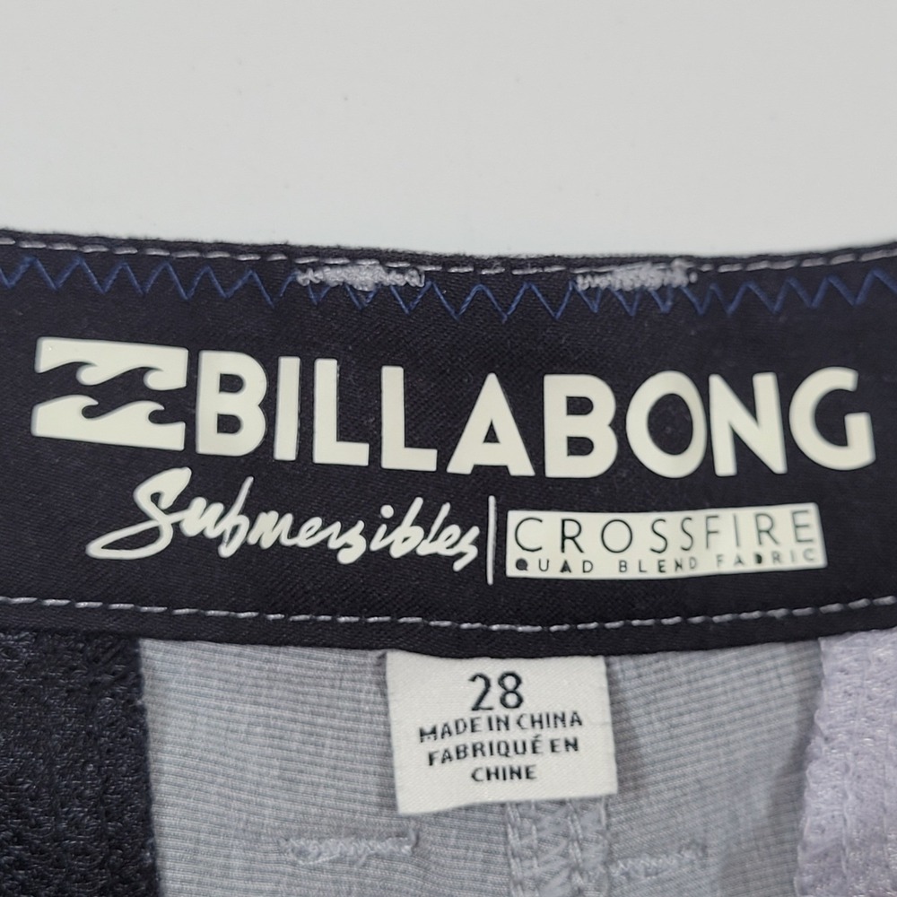 Billabong Crossfire Hybrid Shorts Men 28 Grey Excellent Submersibles Chino Water - Picture 6 of 8